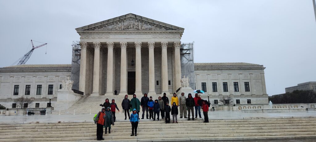 Troop 30 outside the Supreme Court